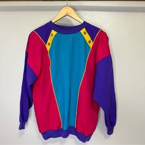 Jennifer Laurin Vintage Lightweight Color block Pullover